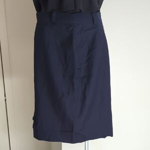 Vintage 100% Wool Harry Rosen Navy Blue Skirt